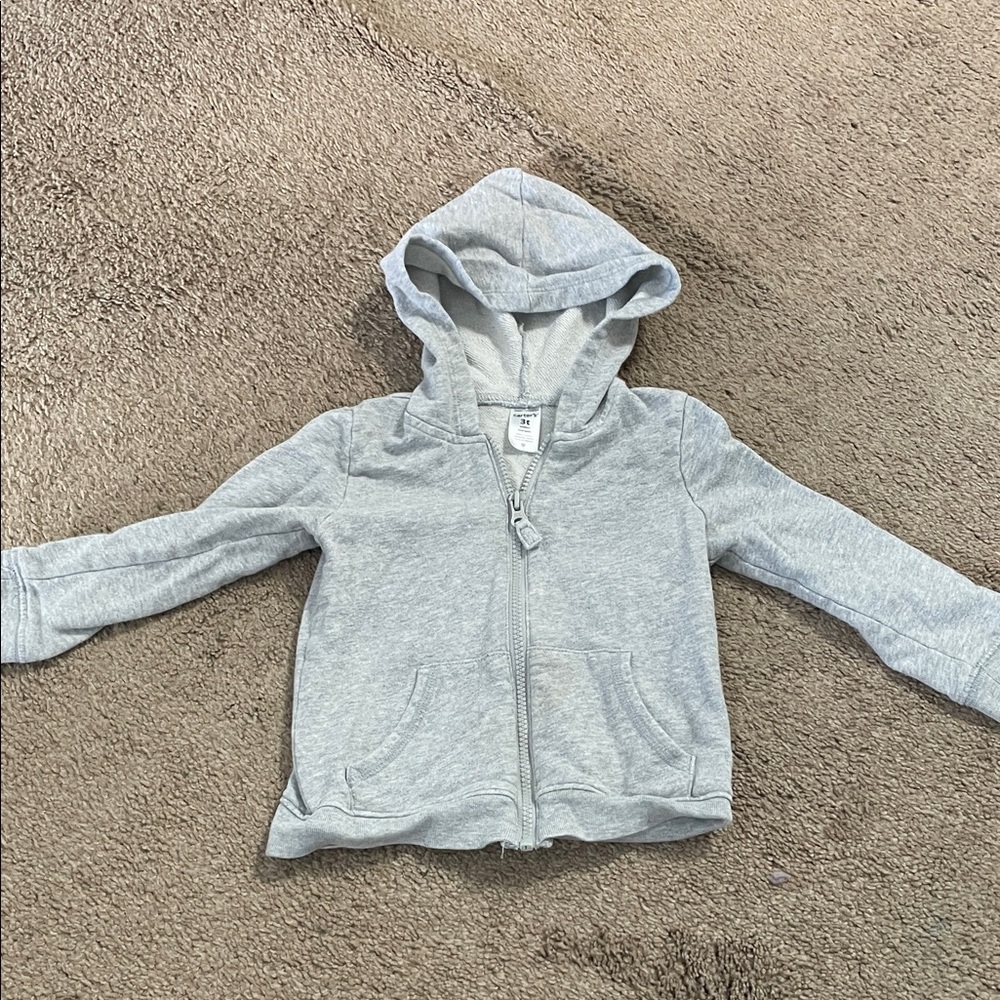 Carter's Light Gray Kids Hoodie- Size 3T